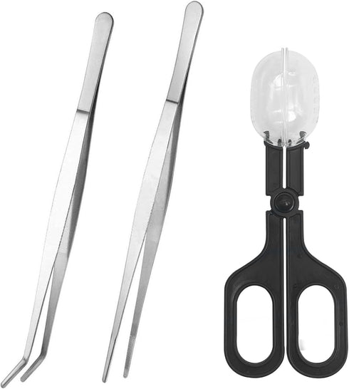 kathson Stainless Steel Reptile Tweezers Bug Feeding Clamp for Insects, Lizard, Turtle, Snake, Spider, Frog