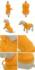 Lovelonglong 100% Cotton Blank Basic Hoodie Sweatshirt for Dogs, Fits Small Medium Dachshund Large Dog, Orange D-L
