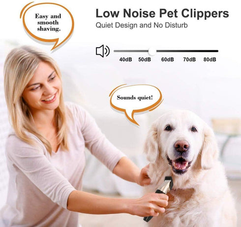 Power Display Dog Clippers, Cordless Dog Grooming Kit, Professional Horse Clippers with 4 Comb Guides