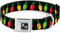 Buckle-Down Dog Collar, Wide Large, 18-32" Christmas Lights Black/Multi Color Bone
