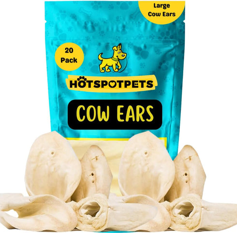 hotspot pets All-Natural Cow Ears Dog Chews - Long-Lasting Single Ingredient Treat for Healthy Teeth & Gums, Perfect