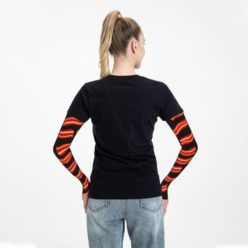 Cghjklzxv Tasty Bacon Strips Ice Silk Arm Guard, Lightweight And Breathable, Suitable For Driving, Sports And Outdoor
