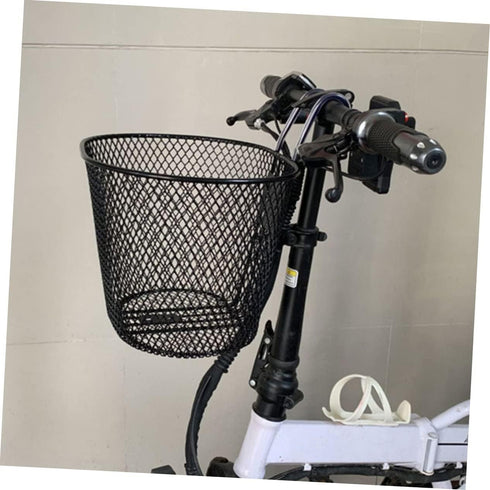 Toddmomy Electric Mountain Bike Metal Container, Scooter for Kids E Bike Accessories, Front Basket for Riding