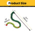 Conlun Cat Wand Toy - Interactive Teaser Wand with Plush Worm & Bell, Flexible Catcher Stick for Indoor Cats & Kitten