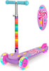 3-Wheel 2-8 Nattork Toddler Kick Scooter for Kids Girls Boys Adjustable Height Scooter with Light-Up Wheels, Anti-Slip