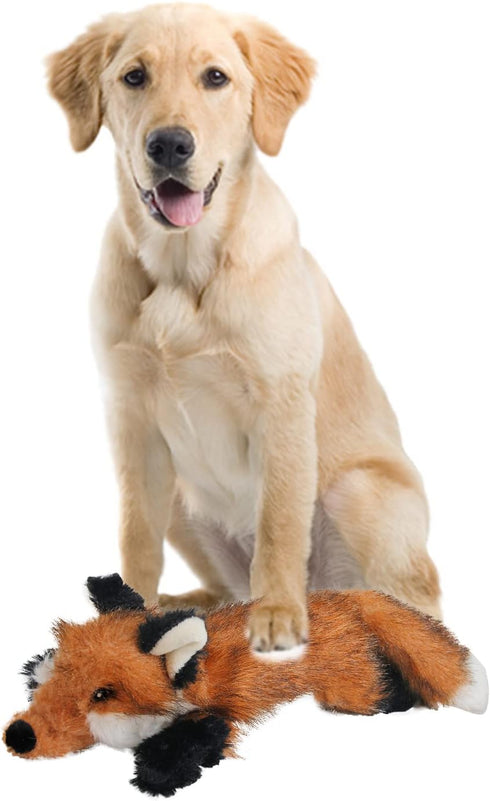 ALL FOR PAWS Dog Squeaky Fox Toy - Stuffed Animal Plush Chew Toy for Large Dogs