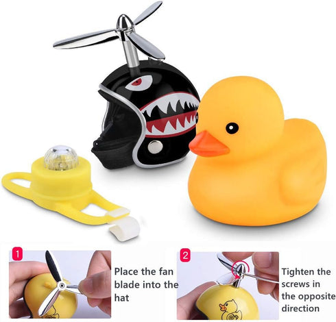 NEKRASH Duck Bike Bell, Rubber Duck Bicycle Accessories with LED Light, Cute Handlebar Horns for Kids