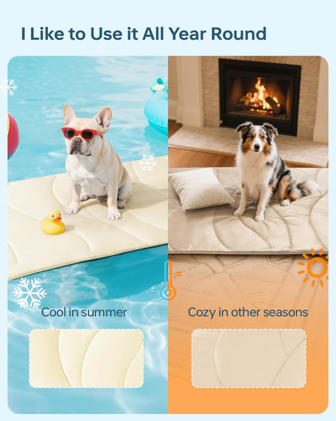 Babygreat 59" 40" Summer X-Large(59" 40")) Dog Cooling Mat, x Reversible Self-Cooling Mat for Medium Dogs, Arc-Chill