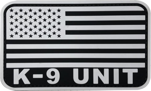 Large Black and White Police K9 Patch Tactical 5x3 inch for Military Bags, Tactical Vest, Plate Carrier