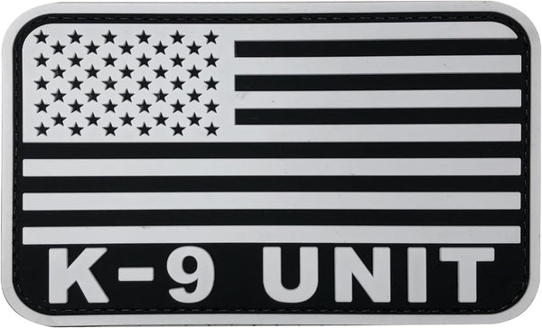 Large Black and White Police K9 Patch Tactical 5x3 inch for Military Bags, Tactical Vest, Plate Carrier