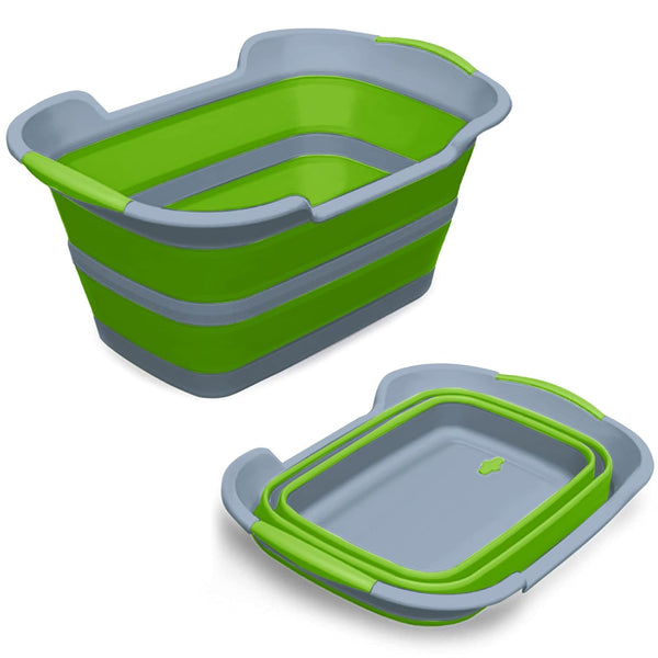 Multi-Functional Collapsible Pet Bathtub - Portable Indoor Outdoor Washing Tub for Small Pets, Green