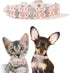 Pink Pearl Dog Collar with Crystal Diamond Rhinestone for Small Medium Dogs, Wedding & Birthday Gift, M