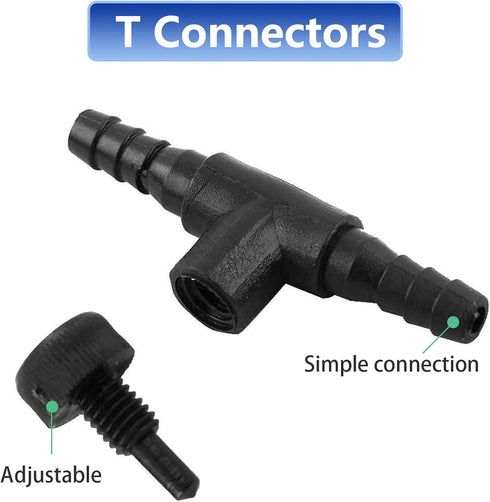 Aquarium Control Valves, 10 Pack T Shaped Control Valve, Single Way Plastic Air Flow Regulator for Fish Tanks.