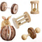 5 Pcs Hamster Chew Toys, Vankcp Natural Wooden Molar Ball for Small Animals, Cat, Rabbits, Guinea Pig