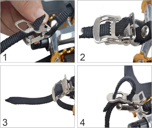 Tobefore 1pc Bike Pedal Clips Strap Anti-Slip Foot Pedal Universal Wheel Stabilizer Straps Spinning Cycling Shoe Toe
