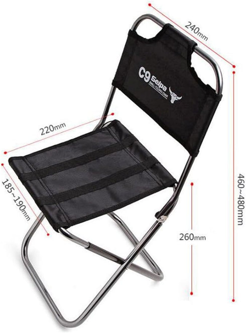 Selpa Nadalan Small Outdoor Portable Mini Oxford Folding Chair Aluminum Backrest Chairs Fishing Stool Camping Chair