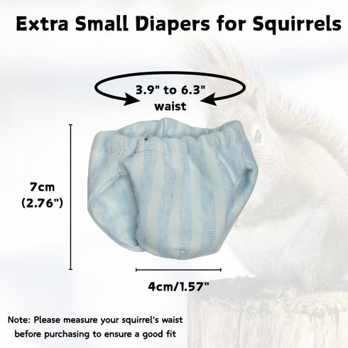 (3 Pack, (3.9" 6.3"), Count, 3) Washable Squirrel Diapers - Extra Small Reusable Pet Cloth Diapers Highly Absorbent