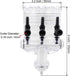 3-Way Aquarium Air Check Flow Control, Check Valve, Switch Gang Valve, Aquarium Accessories for Splitter, Tank, Pump (Clear, Black)