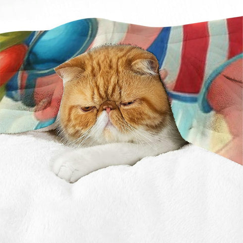PALNKART 40x50in Cute Cat Lightweight Flannel Blanket for Sofa Bed Travel Camping Chair, Multi-Purpose Gift Blanket