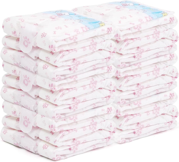 FUNLIYING Disposable Dog Diapers Female 10 Count Puppy Diapers Female (Waist 11-18.9 in