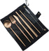 Gugrida Luxury Rose Gold Matte Portable 18/10 Stainless Steel Travel Flatware Sets of