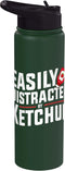 Funny Ketchup Lover tee Easily Distracted By Ketchup Funny Ketchup Lover Stainless Steel Insulated Water Bottle
