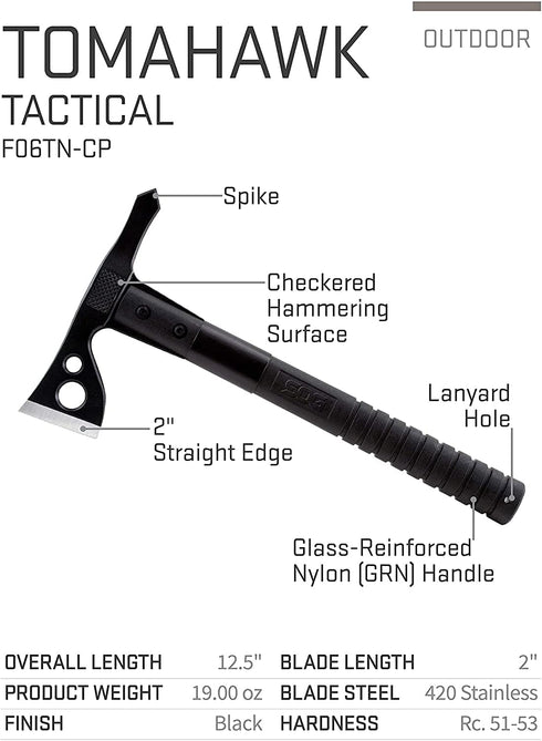 SOG FastHawk, Lighter, Faster Throwing Hatchet, Tactical Axe for Camping and Competition Throwing