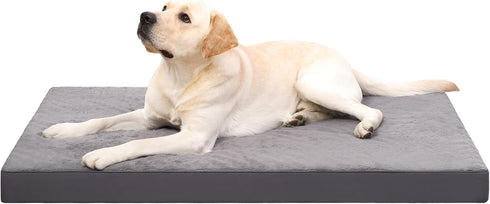 KSIIA Orthopedic Dog Bed, Waterproof for Large Dogs, Deluxe Plush Washable, 41 x 27 Inch, Dark Gray