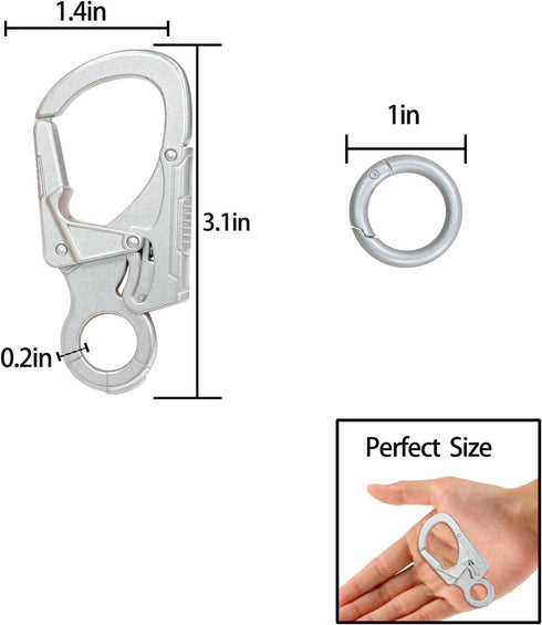 Muscular Carabiner Hook, 3.1" Aolly Thick Keychain Clip for Outdoor Camping