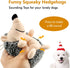 Durable Dog Squeaky Toys, Interactive Plush Chew Toys for Small, Medium, Large Dogs (Grey+Yellow, Hedgehogs)