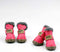 Warm Winter Little Pet Dog Boots, Skidproof Soft Snowman Anti-Slip Sole Paw Protectors, Small Puppy Shoes 4PCS (L, Pink)