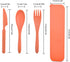 Reusable Travel Utensils Set with Case, 4 Sets Plastic Portable Knife Fork Spoons Tableware for Kids Adults Travel Picnic Camping Utensils by CUNTAUK