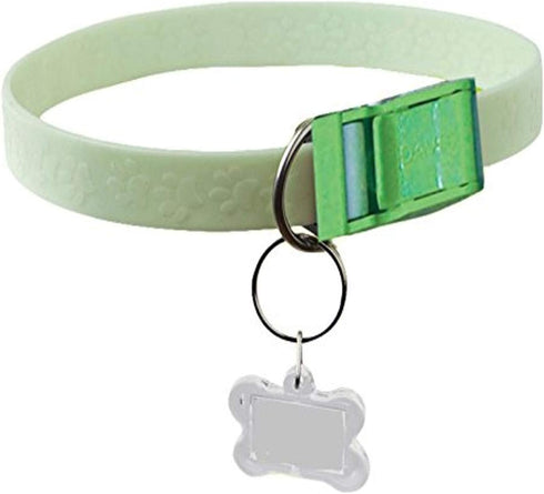 Davis FurEver Brite Glow in The Dark Pet Safety Collar, Green, Small to Medium
