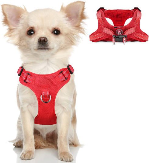 Dog Harness Step in Vest, Reflective Adjustable No Pull Harness for Small and Medium Dogs, Cats