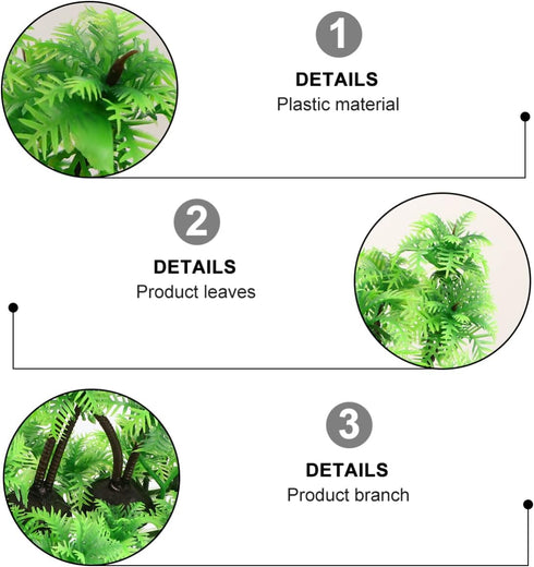 balacoo Plastic Aquarium Coconut Plants, Artificial Palm Model Trees for Fish Tank Decorations and Scenery