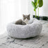 BODISEINT Modern Soft Plush Round Pet Bed for Cats or Small Dogs, Cozy Sleeping Kennel (20'' D x 8'' H, Light Grey)