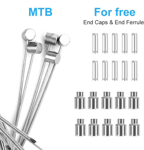 Hapleby 10PCS Premium Bike Brake Cable - Professional Bicycle Brake Line for Mountain, Includes End Caps and Ferrule