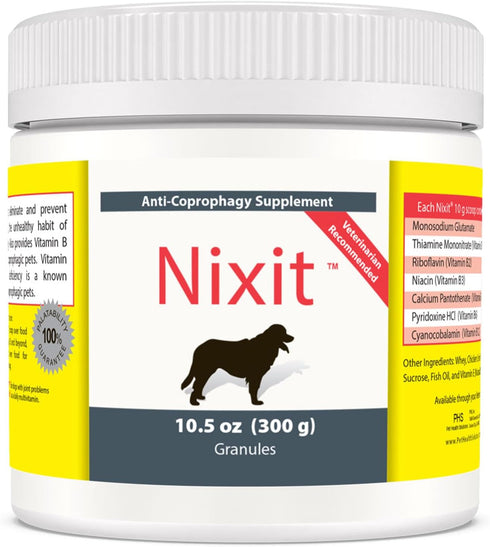 Nixit Stool-Eating Preventative for Dogs - Chicken Liver & Natural Fish Flavored Vitamin B Powder - 10.5 oz
