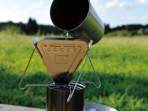 Snow Peak Collapsible Coffee Drip - Stainless Steel Pour-Over Gear for Camping