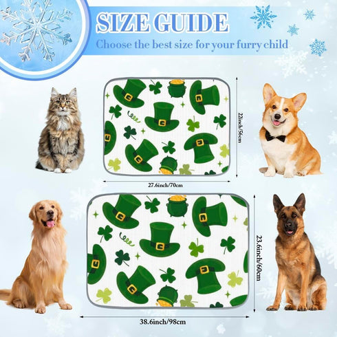 imiBBWQu Summer 27" 22" Cooling Mat for Dogs St Patricks Day Pattern Cool Down Dog Mat Washable Pet Cooling Pad Dog Bed