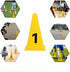 ASENVER 9 Inch 8 Pack Plastic Traffic Marker Cones with Numbers Agility Sign Cones Soccer Cones for Sport Training