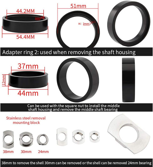LIXADA Bicycle Bottom Bracket Tool Kit for Install and Removal, Remover for BB86/BB30/BB91/BB92/PF30