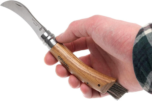 Opinel No. 08 Mushroom Knife, Beechwood Handle, Curved Blade, Made in France