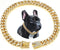Gold Chain Dog Collar with Diamond, 13mm Wide Metal Puppy Cuban Necklace for Small Medium Large Pets 16 Inch