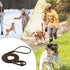 DONGKER Dog Slip Lead - 5ft 2-in-1 Leather Pet Training Walking Leash for Small Medium Large Dogs