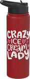 Ice Cream Dairy Yogurt Frozen Dessert Gelato Milk Crazy Ice Cream Lady Sorbet Yogurt Stainless Steel Insulated Water Bottle