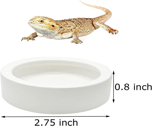 3 Pcs Ceramic Reptile Food Bowl, Triangular Water Feeder for Lizard, Anoles, Bearded Dragons, Hermit Crabs