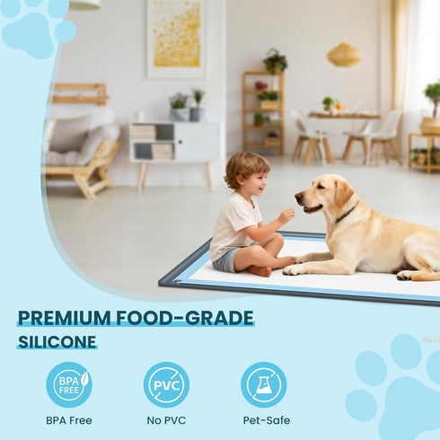 25"x36" (25"x36) Pee Pad Holder for Dogs with Magnetic Tabs, Puppy Pad Holder, No Spill Raised Lip High Edge