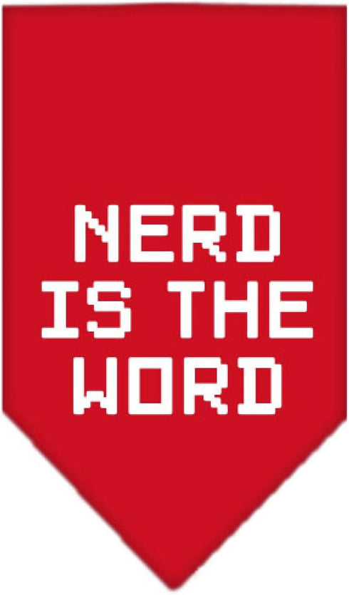 Mirage Pet Products Nerd is The Word Screen Print Bandana, Large, Red