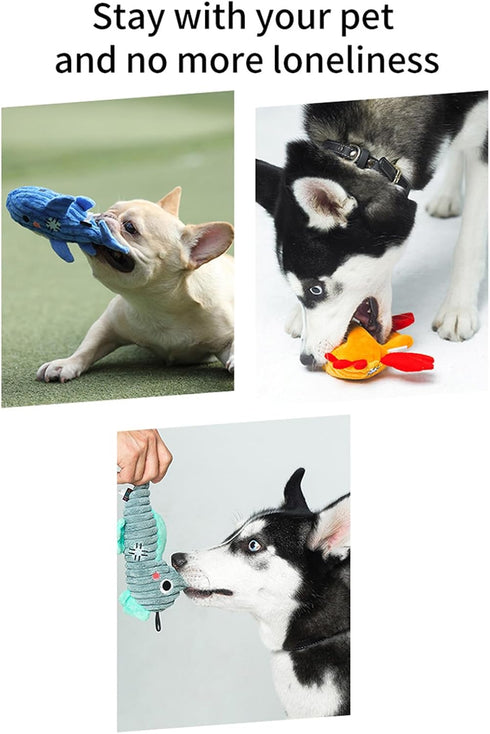 Squeaky Plush Dog Toy Pack for Puppy - 3pcs Stuffed Chew Toys for Small Breeds with Squeakers.